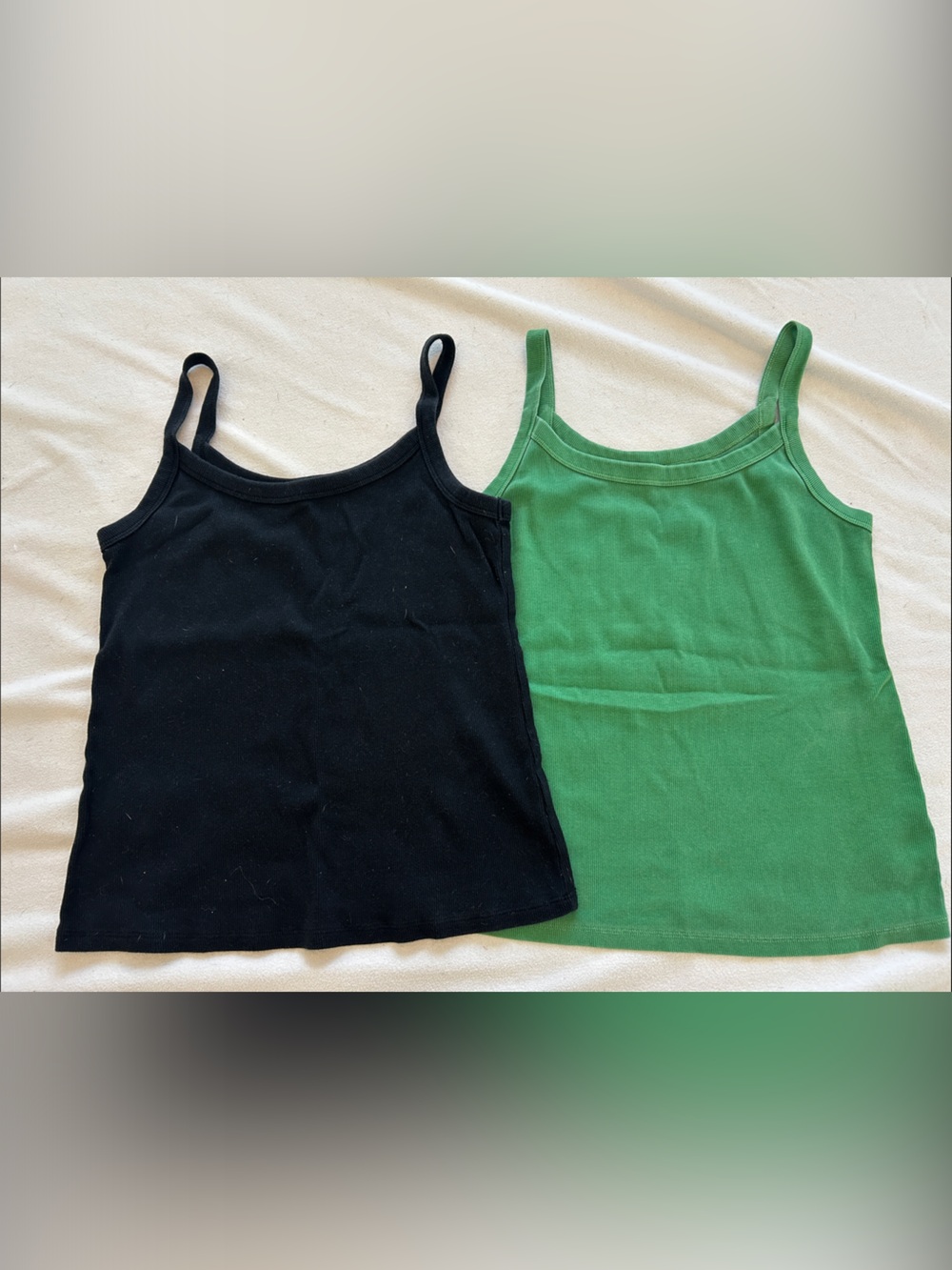 Old Navy Black and Green Ribbed Tank Top Set